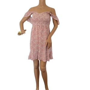 Japna Mini Pink Summer Floral Dress short sleeve Size L